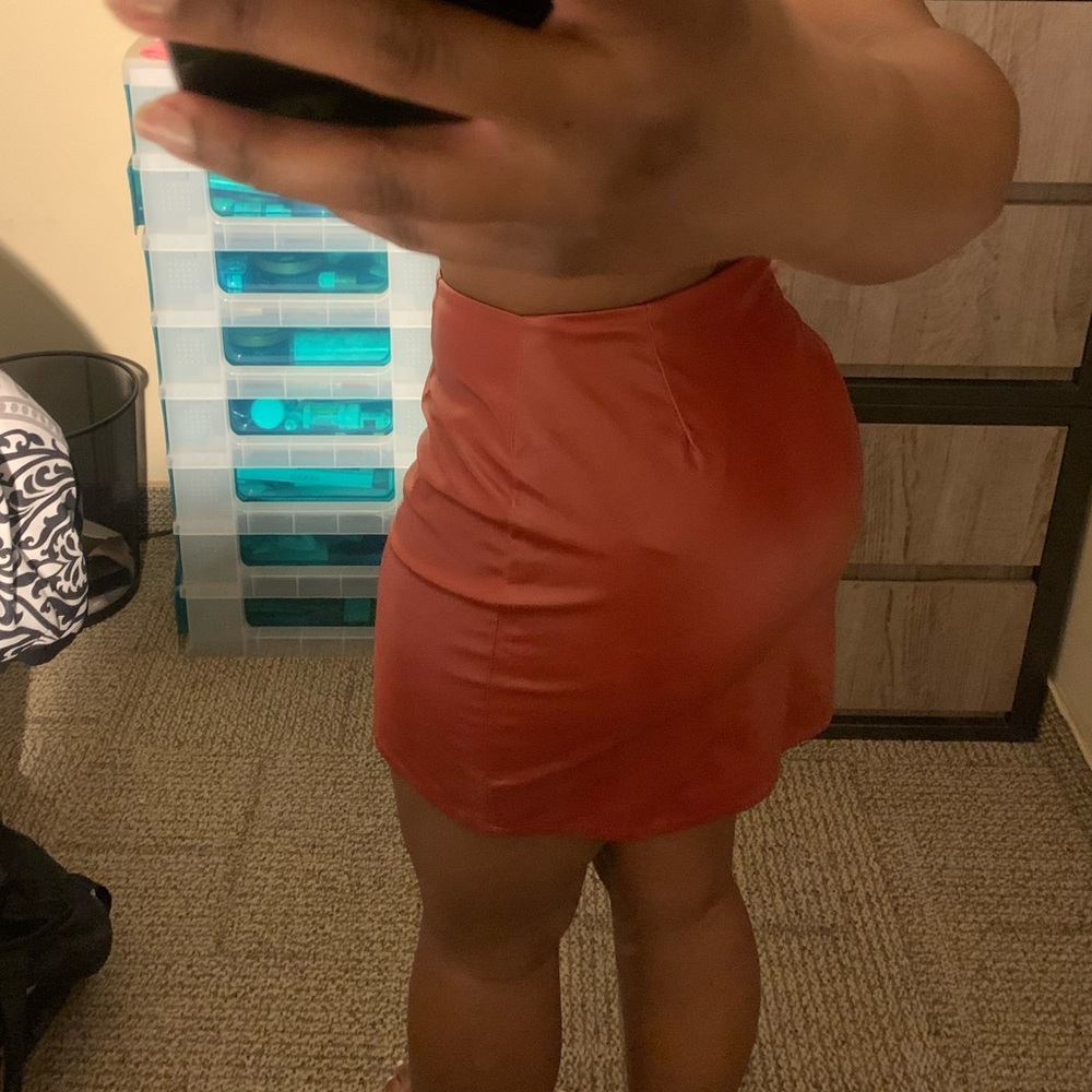 Burgundy Red High Waisted Skirt